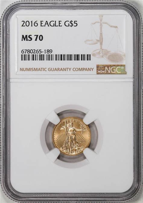 2016 $5 American Gold Eagle Coin Ngc Ms70 Auction