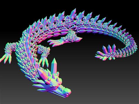 ARTICULATED DRAGON - FLEXI CRYSTAL DRAGON 3D PRINT - STLFinder