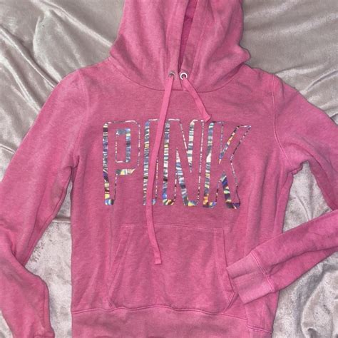 Pink Victoria’s Secret hoodie size small in great... - Depop