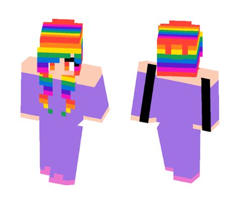 Download Girl - Rainbow Hair Minecraft Skin for Free. SuperMinecraftSkins