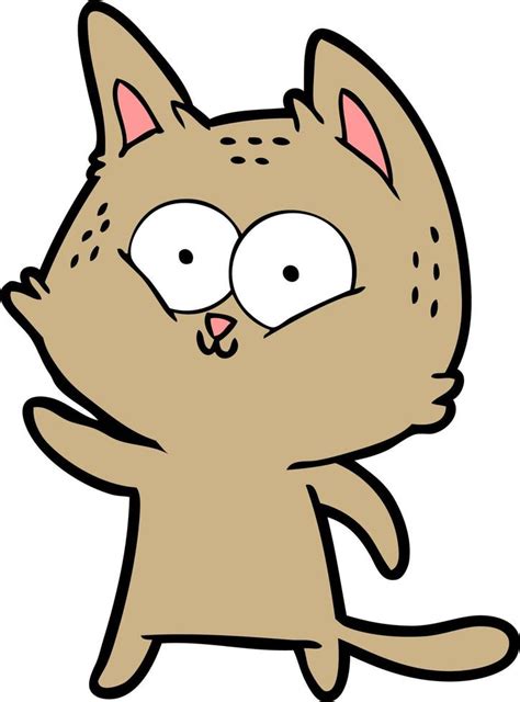 cartoon cat waving 12473971 Vector Art at Vecteezy