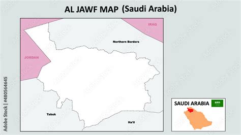 Al Jawf Map. Political map of Al Jawf. Al Jawf Map of Saudi Arabia with ...