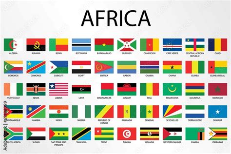 Alphabetical Country Flags for the Continent of Africa Stock Vector ...