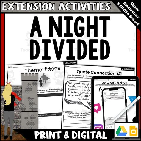 A Night Divided Novel Study Theme and Symbolism Extension Activities by ...