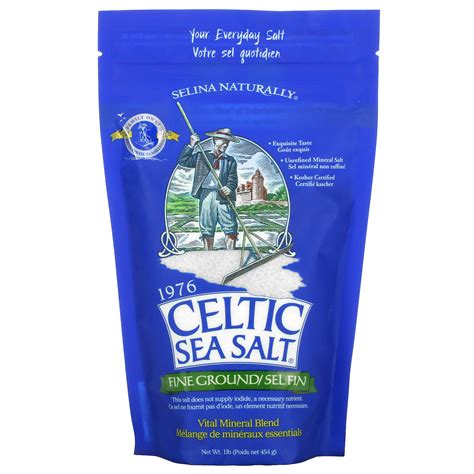 Celtic Sea Salt, Fine Ground, Vital Mineral Blend, 1 lb (454 g) - iHerb