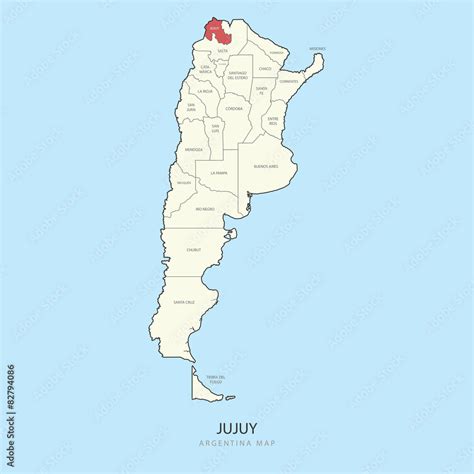 Jujuy Argentina Map Region Province Vector Illustration Stock Vector ...