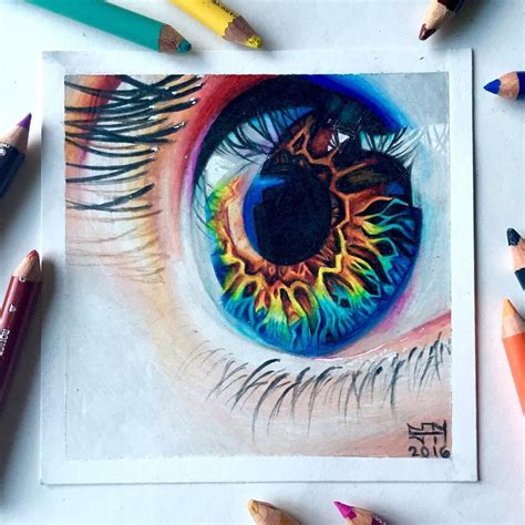 Pin by Kaitlyn Hopper on Art | Eye drawing, Color pencil art ...