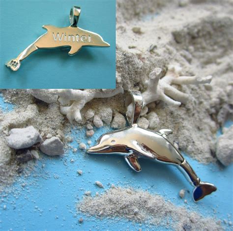 Winter Dolphin Pendant; Sterling Silver or 14K Gold | Custom Tails Jewelry