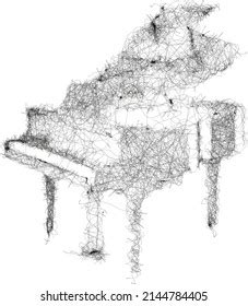 Piano Line Drawing Style Vector Design Stock Vector (Royalty Free ...