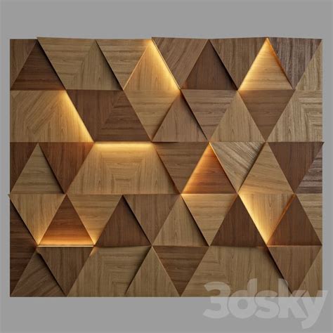 3d models: Other decorative objects - Wall Panel 9 Wooden Wall Design ...