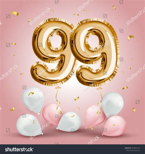 Elegant Greeting Celebration Ninety Nine Years Stock Vector (Royalty ...