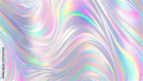 Seamless trendy iridescent rainbow foil texture. Soft holographic ...