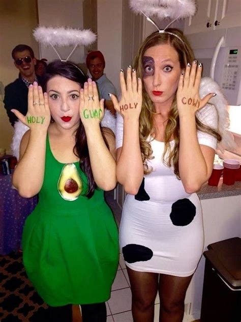 Throw on a halo to make this holy guacamole + holy cow BFF costume even ...