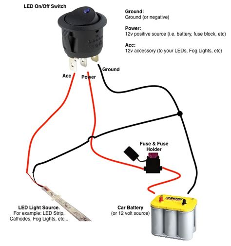 On/Off Switch & LED Rocker Switch Wiring Diagrams | Oznium