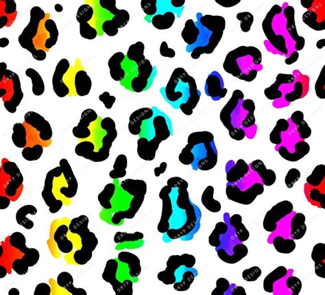 Colorful Neon Rainbow Leopard Print PNG Seamless Pattern - Etsy