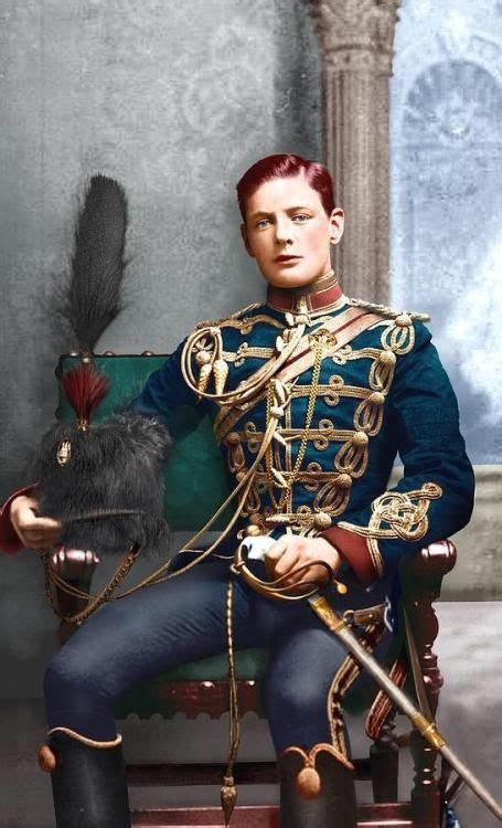 Young Winston Churchill in British Army Fourth Hussars uniform, 1895 ...