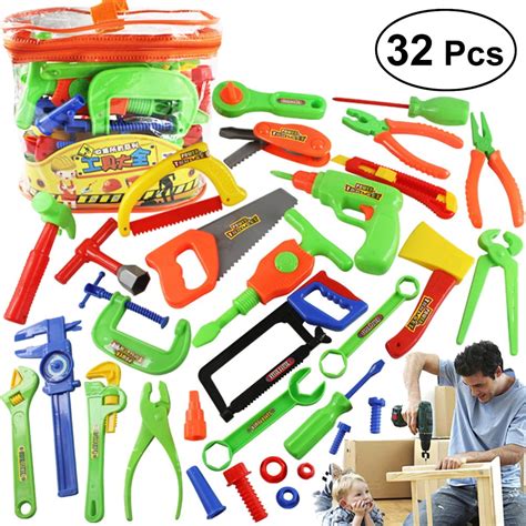 Kids Tool Set, 32PCS Kids Tool Bag Pretend Play Construction Toy with ...