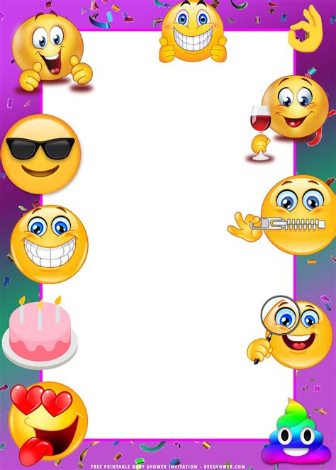 Awesome (FREE Printable) - Cute Emoji Birthday Party Invitation ...