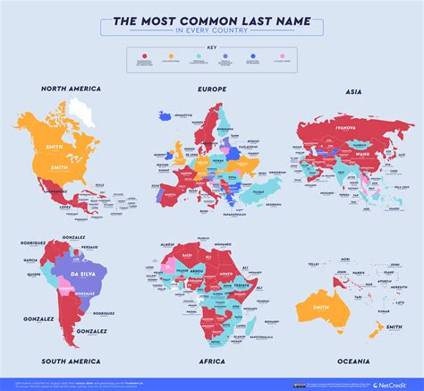 World Map: The Most Common Surnames In Every Country (and Their Origins)