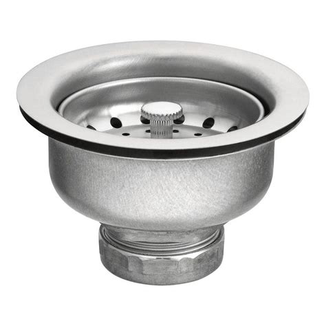 MOEN 3 1/2- in. Stainless Steel Basket Strainer with Drain Assembly in ...