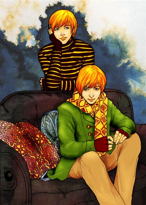 Weasley Twins-colored by kendravixie on DeviantArt