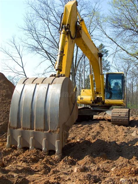 Track Hoe Construction Excavator Stock Photo - Image of track ...