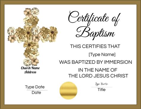 Baptism Certificate Template Free