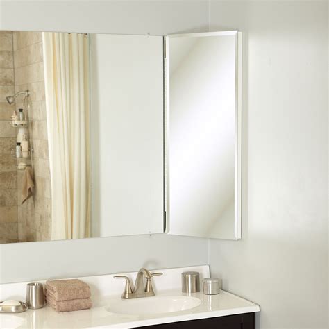 Zenith Frameless Beveled Over-the-Mirror Corner Medicine Cabinet, 14.25 ...