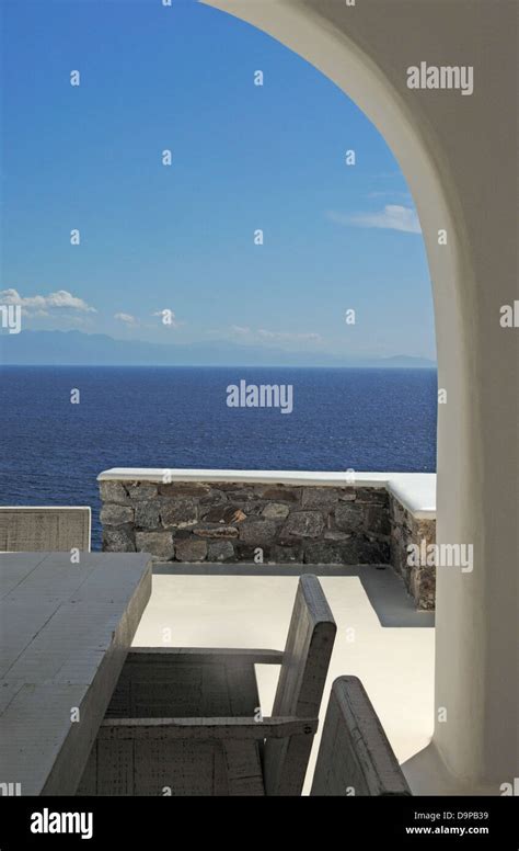 Terrace with view to the ocean Stock Photo - Alamy