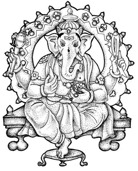 Ganpati Bappa Colouring Pages | Coloring pages, Elephant coloring page ...