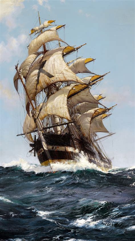 sailor, Montague Dawson, Artwork, Classic art, Painting, Sailing ship ...