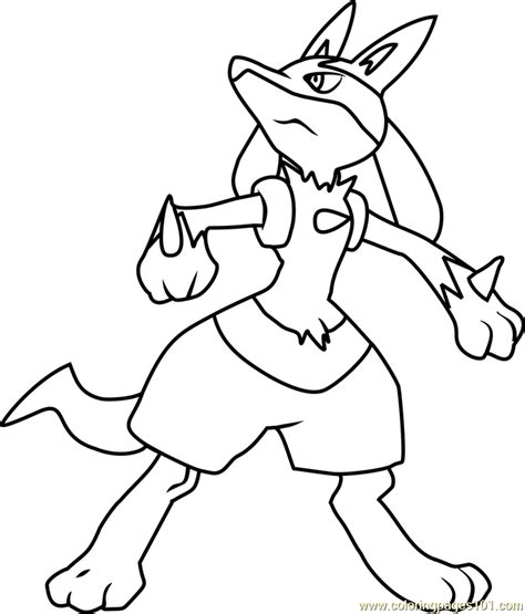 Lucario Pokemon Coloring Page for Kids - Free Pokemon Printable ...