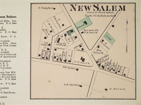 Antique New Salem NY Map Chapinville 1874 Vintage Map - Etsy