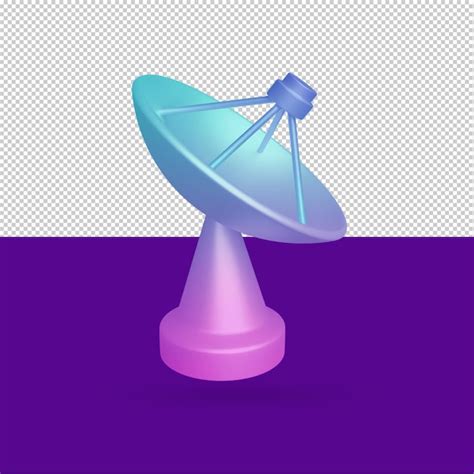 Premium PSD | Parabola satellite dish 3d illustration free psd editable ...