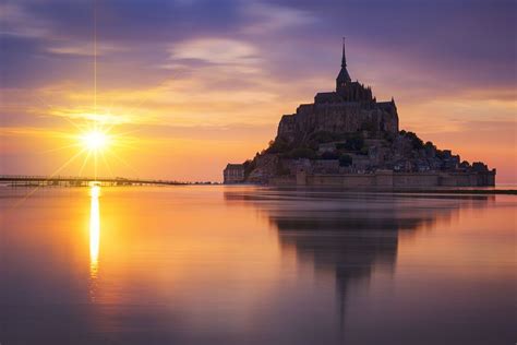 Mont-Saint-Michel sunset | Mont saint michel france, Wonderful places ...