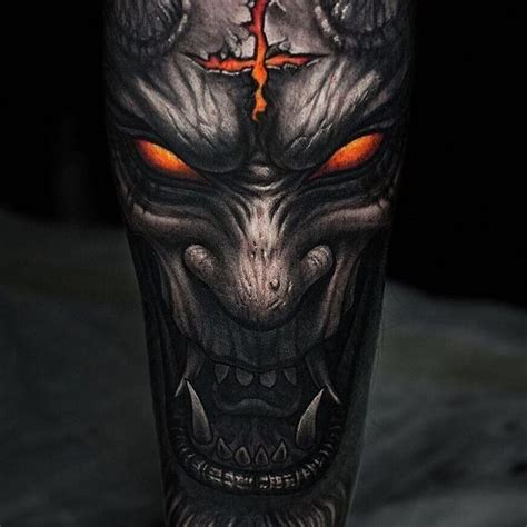 Demon tattoo by @stepannegur in Moscow Russia #stepannegur #moscow # ...