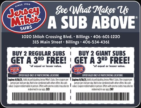 Printable Jersey Mike's Coupons