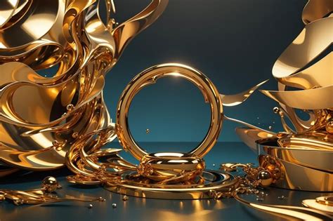 Premium AI Image | Abstract 3d gold background