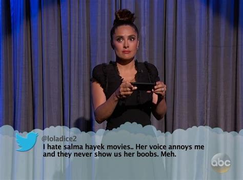 Salma Hayek from Celebrity Mean Tweets From Jimmy Kimmel Live! | E! News