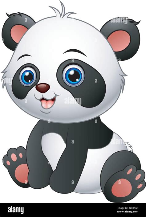 illustration of Cute baby panda sitting Stock Vector Image & Art - Alamy