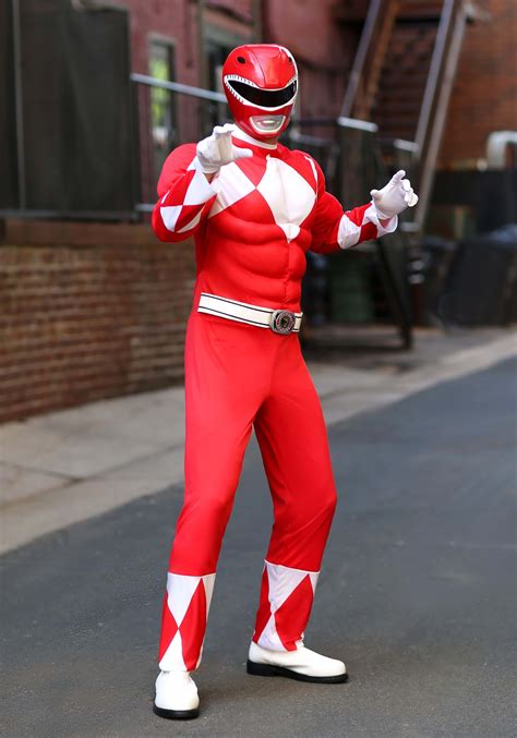 Power Rangers Men's Red Ranger Muscle Costume