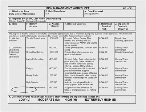 Army Risk Management Worksheet 14 – Myscres – Army Risk — db-excel.com