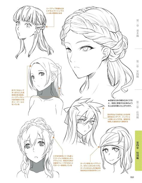 Anime Hairstyles Drawing Hair Tutorial Drawing Reference Manga Hair ...