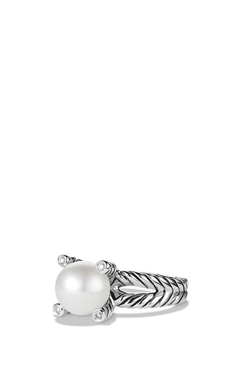 David Yurman Cable Pearl Ring with Diamonds | Nordstrom