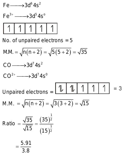 24. Ratio of magnetic moments of fe3+ and co2+ is