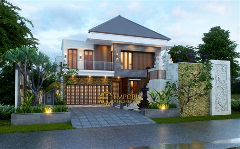 Desain Rumah Villa Bali 2 Lantai Bapak Nyoman Joni di Denpasar, Bali