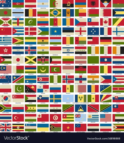 National flags symbol Royalty Free Vector Image