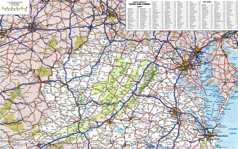 Large detailed roads and highways map of West Virginia state with all ...