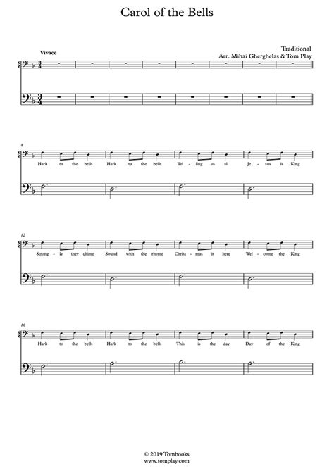 Carol of the Bells (Beginner Level) (Traditional) - Cello Sheet Music