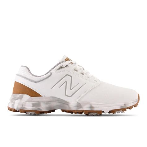 New Balance Brighton Spiked Golf Shoes - White/Brown | Free Shipp